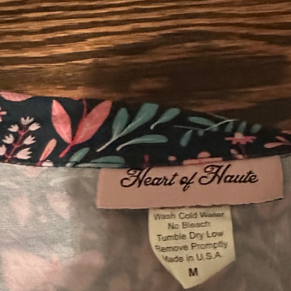 Floral Pink and Blue Tie Wrap Women's Dress - Picture 2 of 2